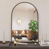 ZNTS Black 20x30 INCH Metal Arch Barhroom mirror 05906160