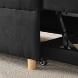 Convertible Sleeper Sofa Chair Adjustable Backrest Recliner with Pullout Sofa Bed with Wheels, W1413P227516