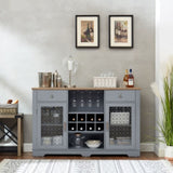 Modern Farmhouse Buffet Cabinet, Sideboard with 2 Drawers and Elegant Door Cabinets, Wine and W1758P147682
