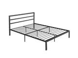 Queen Size Metal Bed Frame with Headboard Charcoal Grey W31181462