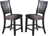 ZNTS Dark Coffee Classic Wood Kitchen Dining Room Set of 2 High Chairs Fabric upholstered Seat Unique B01183543