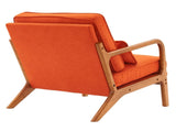 Oak Armrest Oak Upholstered Single Lounge Chair Indoor Lounge Chair Burnt Orange 03093913