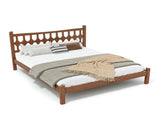 Queen Size Bamboo Platform Bed with Diamond-shaped headboard, Solid Bamboo-made Bed Frame with W5316P484040