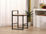 Set of 2 Bar Stools with Back Paper Woven Counter Height Dining Chairs for Kitchen, Home 59392593