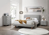Grey 4-Drawer Upholstered Chest B062P209026