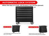 6-Drawer Rolling Tool Chest Cabinet, Large Capacity Metal Tool Box with Wheels and Locking, Roll W3037P242001