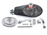 Power Steering Pump Bracket Kit and 2 Groove Keyway Pulley Fit for Small Block Chevy 265 283 305 327 19685668