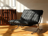 Leather Armchair, Modern Accent Chair High Back, Living Room Chairs with Metal Legs and Soft Padded, W2105P303634