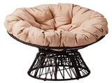 38" Ergonomic Swivel Wicker Papasan Chair with Thick Tufted Cushions, 360 Degree Rotatable Chairs 26512549