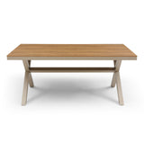 70.87inch Rectangular Dining Table with X-shape Aluminum Table Leg/Metal Base, Teak W1209107730