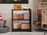 Black 3-Tier Garage Storage Shelf, PP Material 100LBS Per Shelf Tool-Free Assembly 49611526