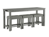 59 Inch Bar, Dining, Sofa with Power Outlet, 3 Upholstered Stools, 4 Piece Bar 81873014