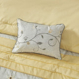 Embroidered 7 Piece Comforter Set Yellow King B03596981