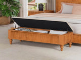 50.8-inch Multi-Functional Ottoman Bench-Solid Rubberwood Bed End Bench with Linen Seat, W1716P409897