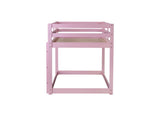 Solid Wooden, Solid Rubber Wooden Twin over Twin Loft Bed with Ladder, with Bed Platform of W504P191672