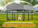 Outdoor Dog Kennel 4.23'x3.83'x4.83' with Roof, Heavy Duty Welded Wire Crate, All-Weather Protection 43943616