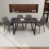 59" MDF black wooden table and modern chair 4-piece set, medieval wooden kitchen 75217162