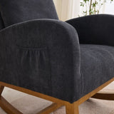 27.2"W Rocking Chair for Nursery, Polyester Glider Chair with High Back and Side Pocket, Rocking W1852P171376