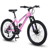ZNTS S24103 24 inch Mountain Bike for Teenagers Girls Women, Shimano 21 Speeds with Dual Disc Brakes and W1856107363