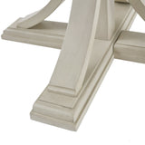 44" Round Dining Table, Solid Wood Finish Classic Design For Dining room, Antique Cream B03548933