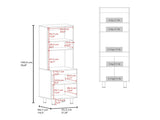 Fingal Kitchen Pantry with Microwave Space, Four Shelves and Closed Storage, Natural Oak B097P474321