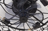 18.1-inch Black Vintage Caged Ceiling Fan Light Quiet Operation, Remote Control, Industrial Style W1340P246414