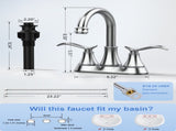 Bathroom Faucet Chrome with Pop-up Drain & Supply Hoses 2-Handle 360 Degree High Arc Swivel Spout 51282226
