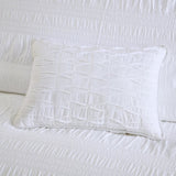 King/Cal King 4 Piece Cotton Seersucker Duvet Cover Set B035129171