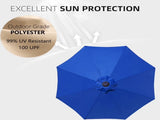 9ft Solar LED Lighted Patio Umbrella, Table Market Umbrella, Outdoor Umbrella for Garden, 73199991