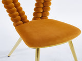 orange and gold Modern chair with iron tube legs, soft cushions and comfortable backrest, W234P271309