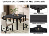 5-Piece Height Table Set with 4 Chairs, Height Table Set for 4 with Chairs, Wooden W1998P504812