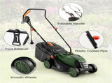 12 ampere 13.5 inch electric rope lawn mower with dual safety switches -Green 53308544