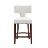 Mid Century Modern Counter Height Bar Stools Set of 2, Farmhouse Linen Fabric Upholstered Accent W1143P296347