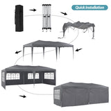 ZNTS 10×20 Party Tent Wedding Patio Gazebo,with 6 Removable Sidewalls & Carry Bag The Pop Up Canopy Tent, 28350715