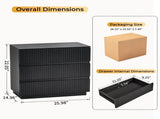 Handleless Grille-Finished 3-Drawer Bedside Table P2 Particleboard MDF & Melamine Veneer 57853983
