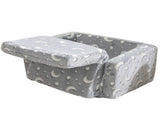 Glow-in-the-Dark Kids Foldable Sofa Bed All-Sponge Single Chaise Lounge Light Grey Star & Moon 72512975
