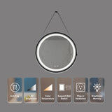 24inch Bathroom Led Classy Vanity Mirror with focused backplane,Black aluminum alloy frame,High W1992P211230