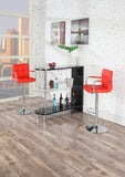 ZNTS Contemporary Style Red Faux Leather Bar Stool Counter Height Chairs Set of 2 Adjustable Height HS00F1558-ID-AHD