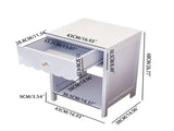 Modern Nightstand with Drawer and Open Shelf,Scalloped Edge Bedside Table for Bedroom, Cute 09977389