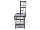 39.4in Stainless Steel Utility Sink Set, Single Bowl Commercial Sink w/ Shelves Single Bowl Sink for 91301593