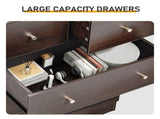 Brown particleboard with a textured melamine finish, 66*40*111cm, 42 drawer cabinet, matte gold 73782149