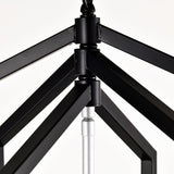 12-Light Farmhouse Kitchen Chandeliers, Matte Black and Sliver Vintage Rustic Cage Light Fixture W1592P210149