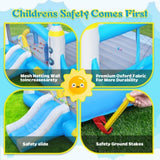 ZNTS Multifunctional Jump 'n Slide Inflatable Bouncer for Kids Complete Setup with Blower - 198" x 180" W1677115481