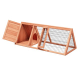 Small Chicken Coop Outdoor A-Frame Quail Cage 2 Door & Run Cage Wooden Triangle Quail Hutch 79672508