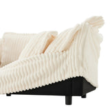Slip-covered Armchair with 1 Big Back Cushion and 2 Big Toss Pillows, Single Deep Seat Comfy Single W3041P240119