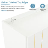 ON-TREND Luxurious Shoe Cabinet with 5 Metal Legs, Modern TV Stand with 4 Adjustable Shelves for TVs N721P191139K