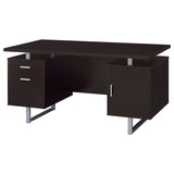 Cappuccino 2-drawer Floating Top Office Desk B062P145425