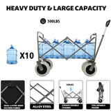 Beach Wagon with Big Wheels for Sand 500lbs capacity - All Terrain Steel Frame Utility Cart with 9" 70865367