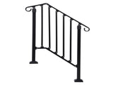 Matte black 2-tier ABS plastic handrail for patio stairs 17829459