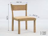 Postmodern Ball-Turned Solid Wood Dining Chair, Mid-Century Accent Side Chair with Patterned B2792P598928